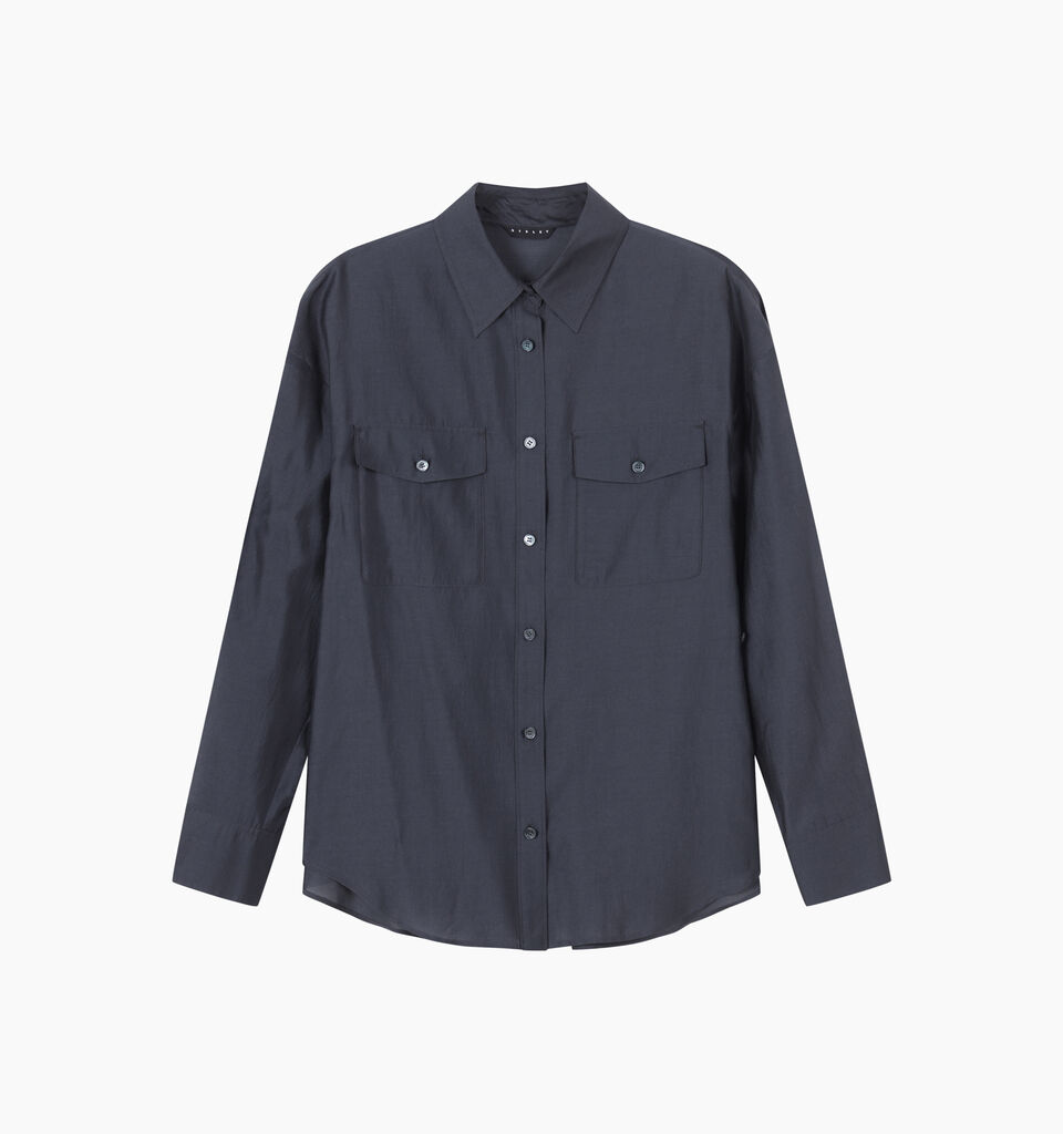 Camicia grigio scuro con tasche - sisley k camicie - Grigio Scuro | Sisley K image number 2